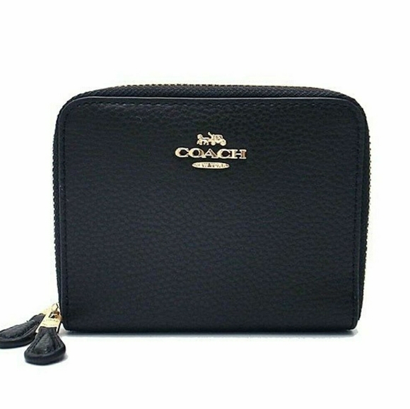 coach small double zip around wallet